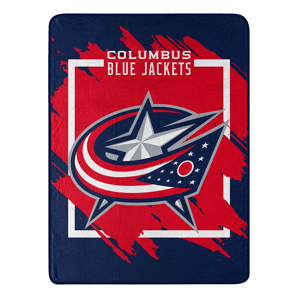 NHL Colu Blue Jac Diional Microchel Throw Blanket