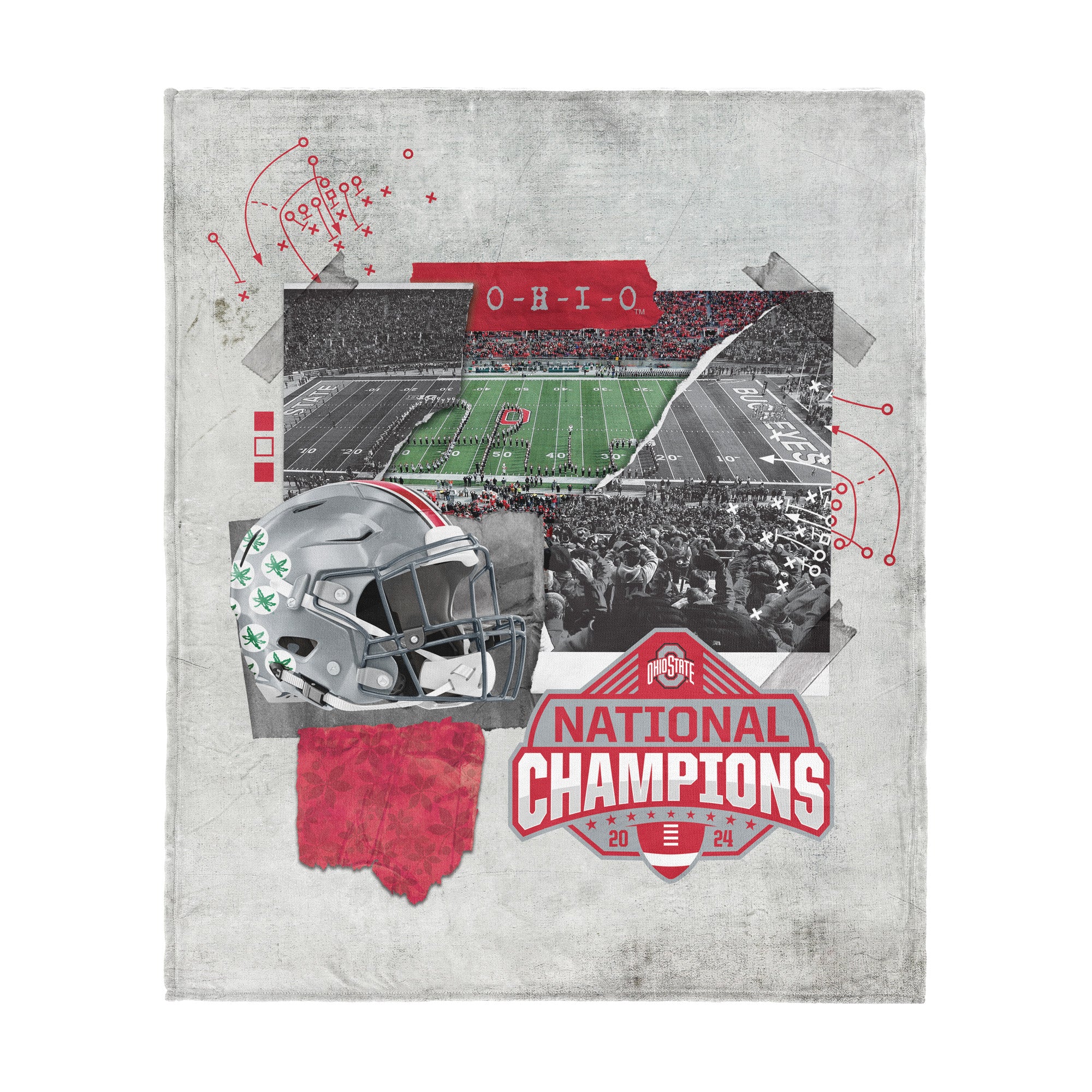 Ohtate Buck NCAA 2024 FBC Champ Loilk Touch Throw Blanket