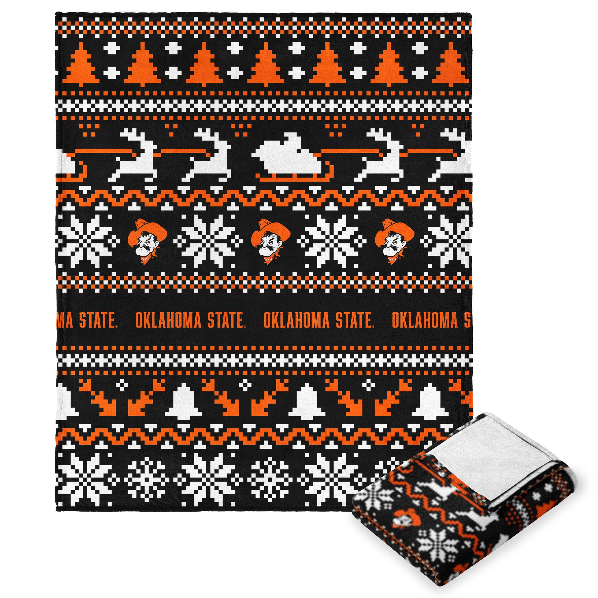 Oklahotate Cow NCAA Tiilk Touch Throw Blanket