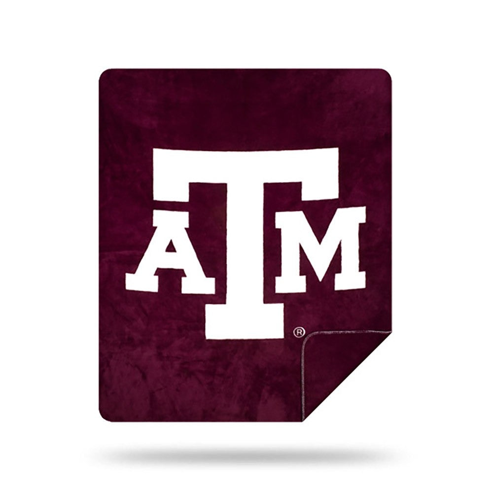 NCAA T A&M Ag Silver Knit Throw Blanket