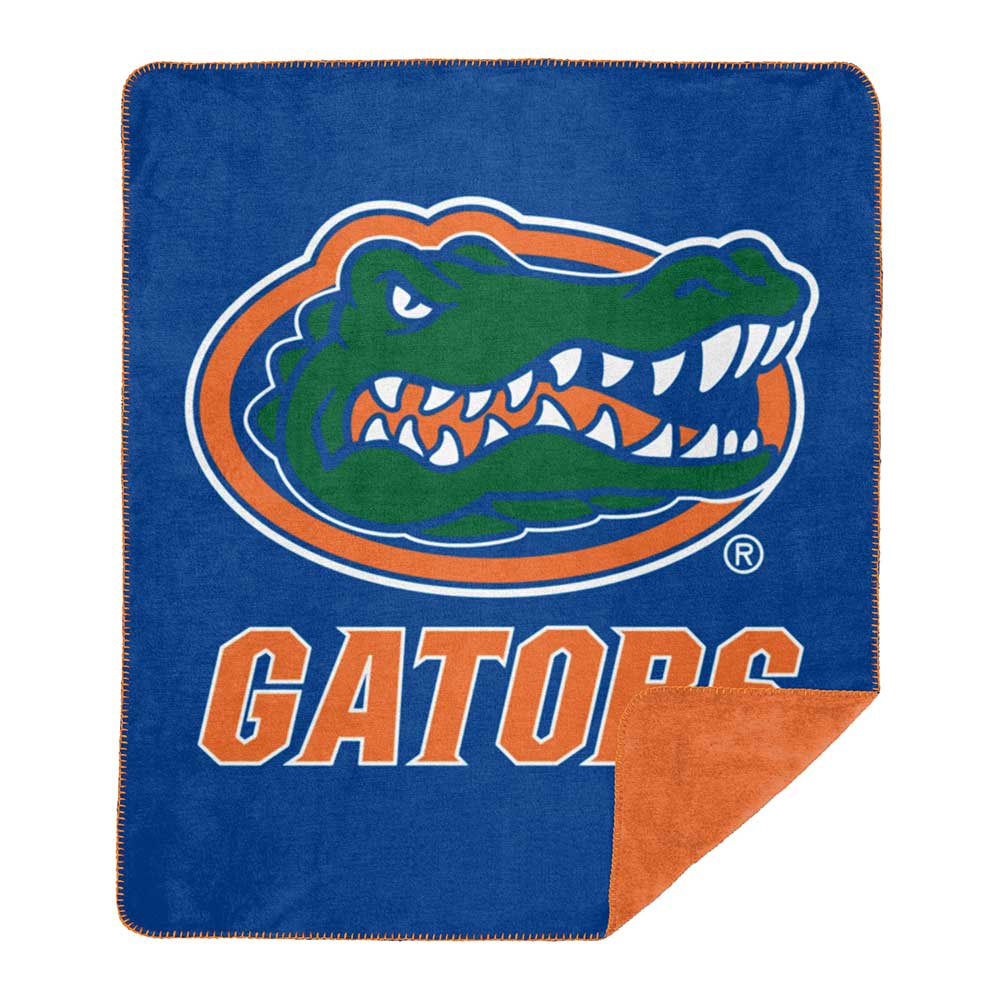 NCAA Florida Ga Silver Knit Throw Blanket