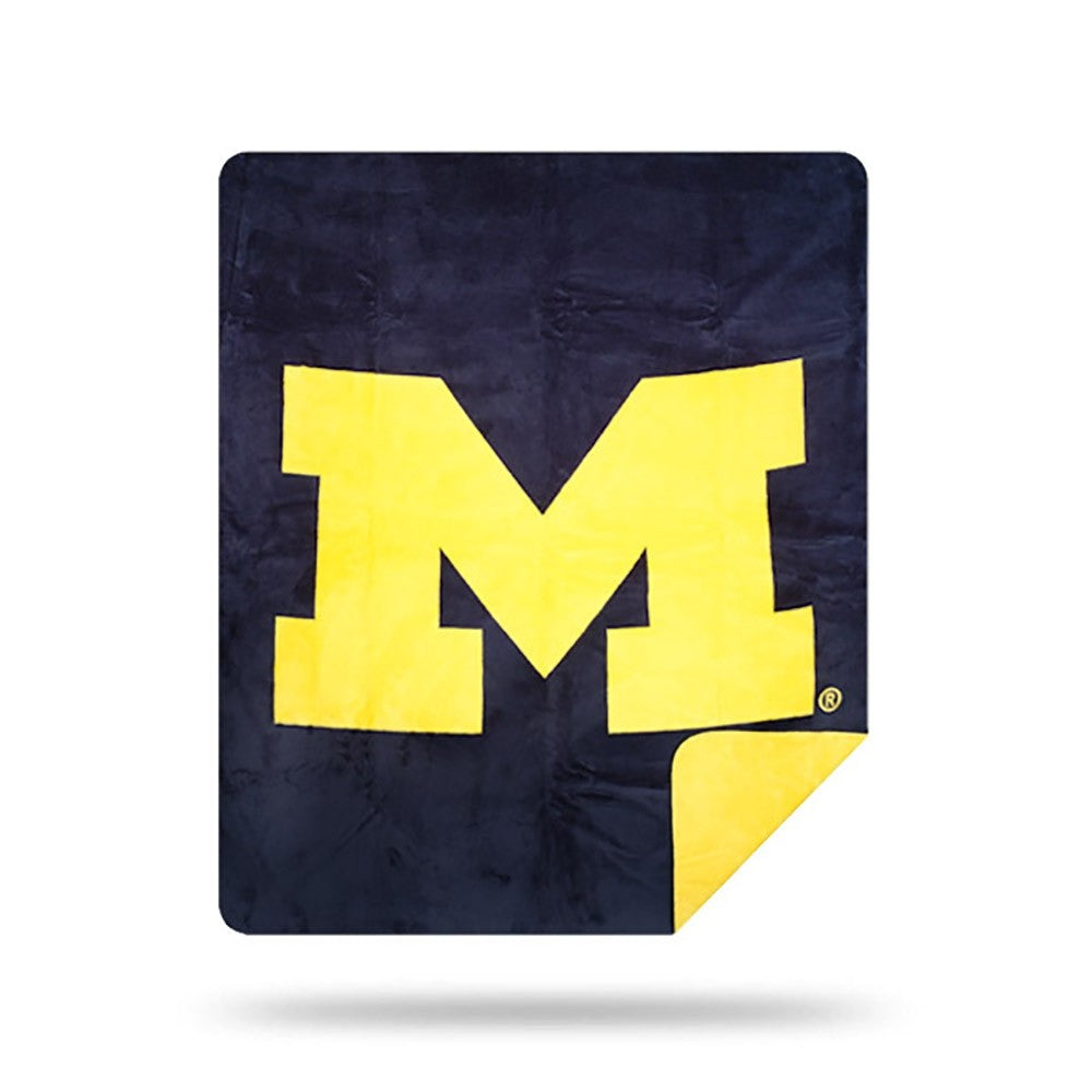 NCAA Michigan Wolver Silver Knit Throw Blanket