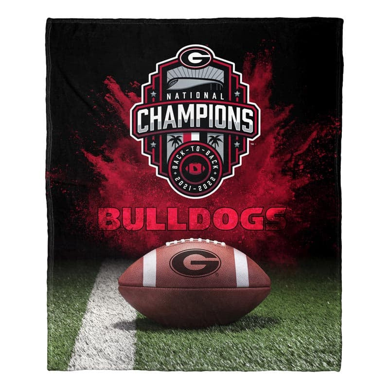 NCAA Georgia Bull 2022 National Football Champ Silk Touch Throw Blanket