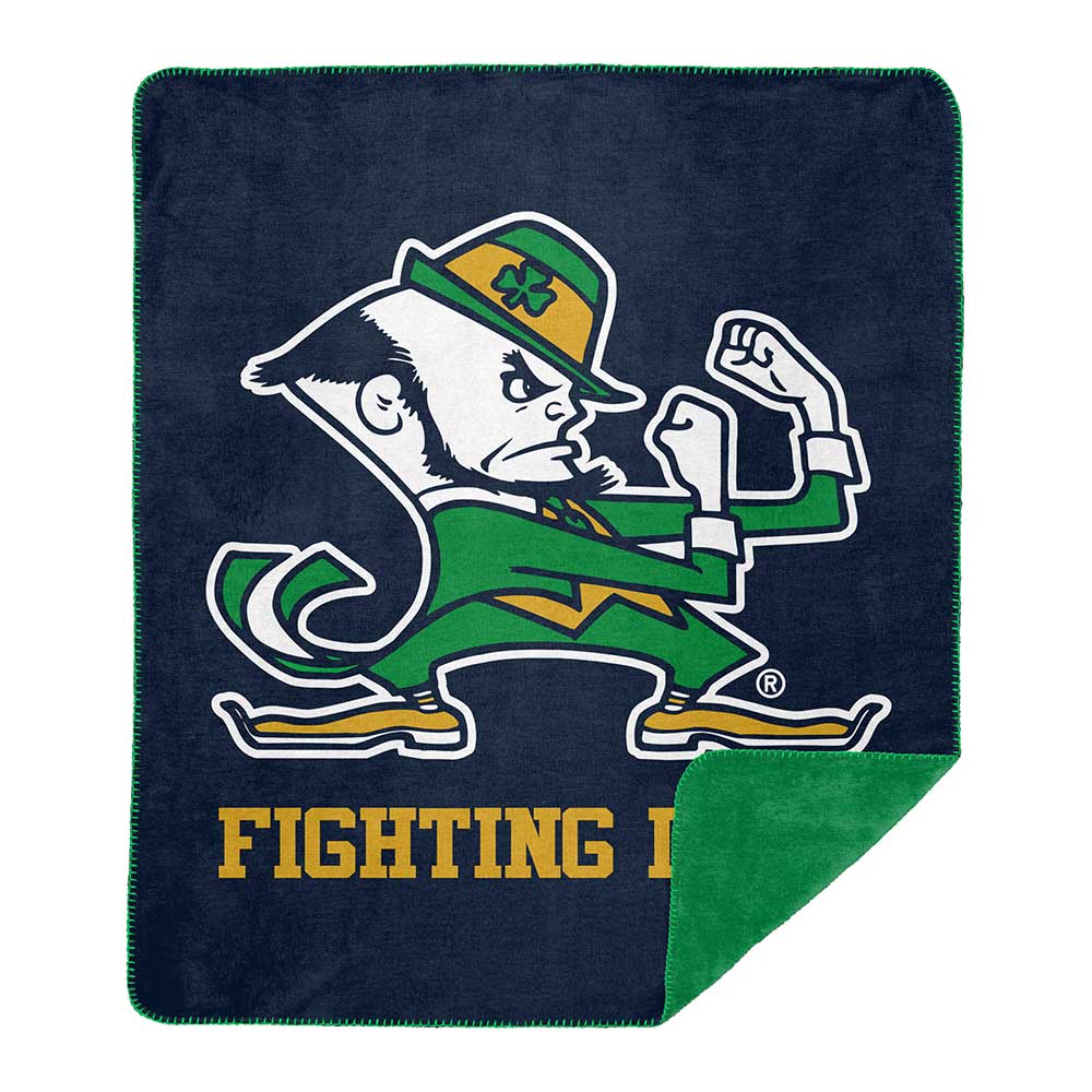 NCAA Notre Dame Fighting h Silver Knit Throw Blanket