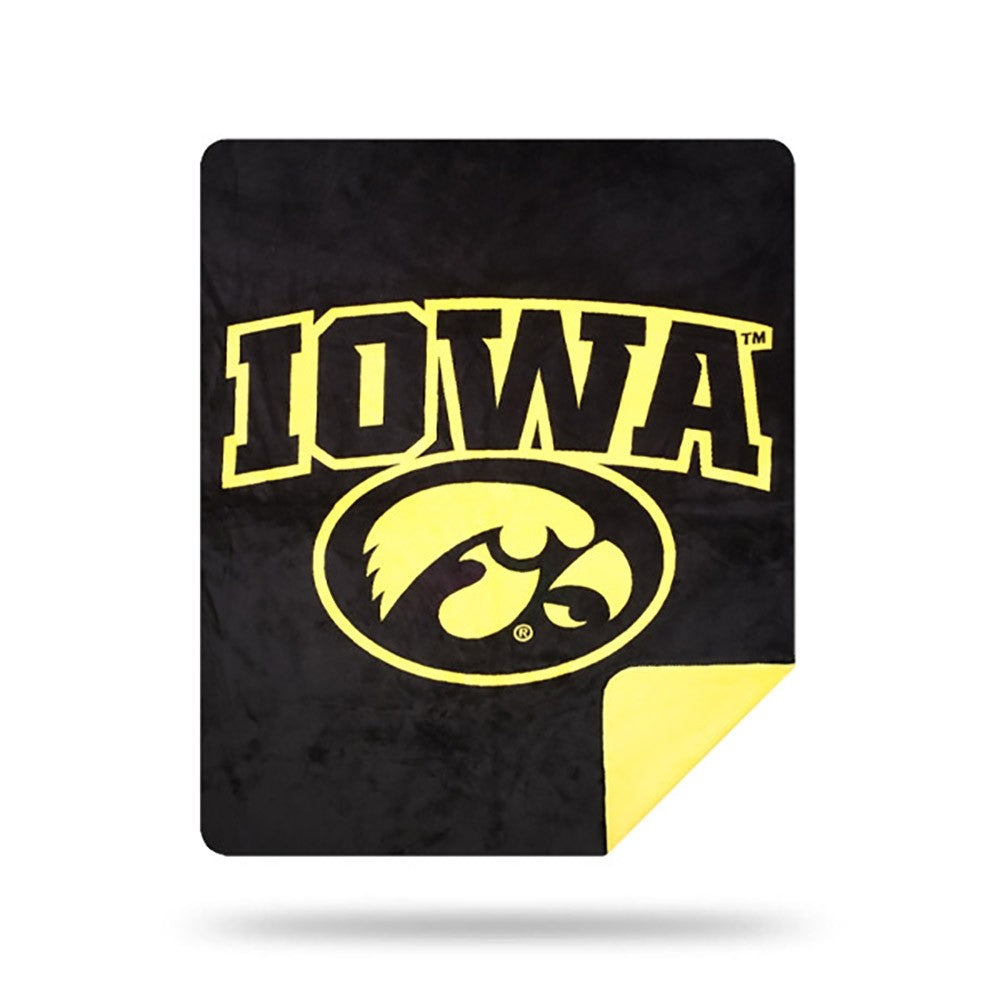 NCAA Iowa Hawk Silver Knit Throw Blanket