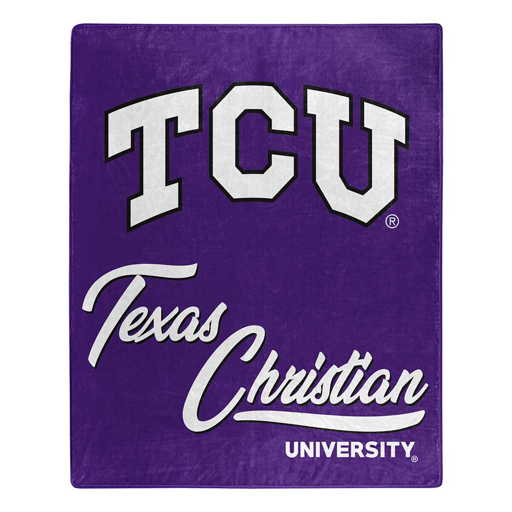 NCAA TCU Horned F Signaturechel Throw Blanket