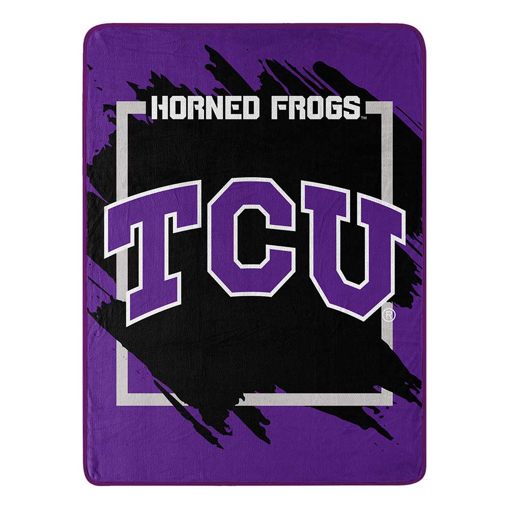 NCAA Diional TCU Horned F Microchel Throw Blanket