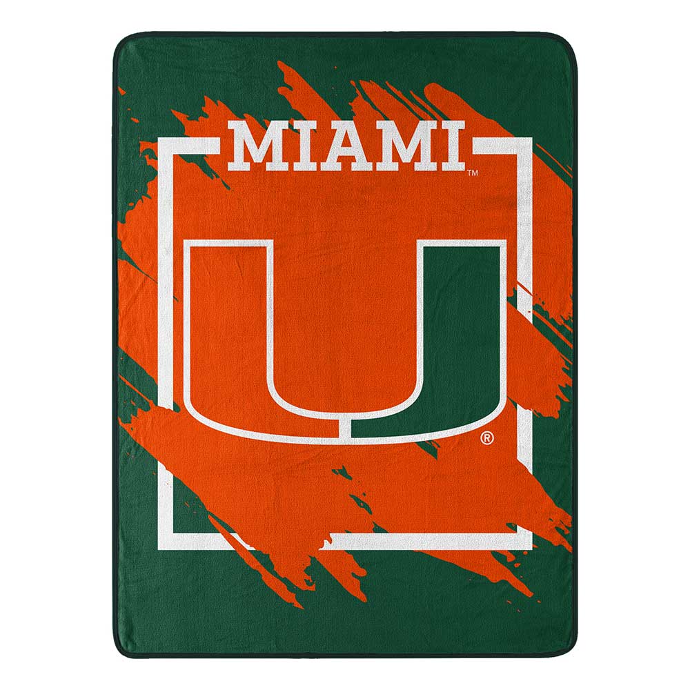 NCAA Diional Miami Hurric Microchel Throw Blanket
