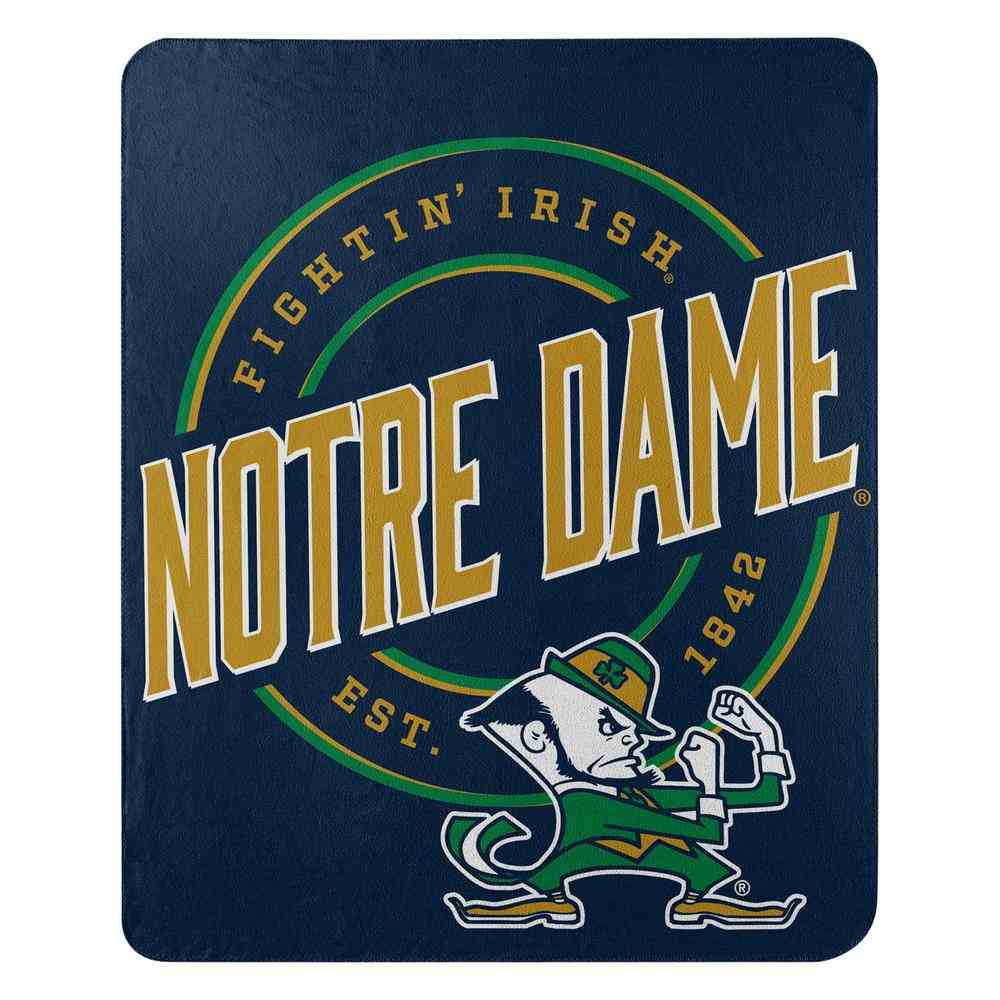 NCAA Notre Dame Fighting h Campaign Fleece Throw Blanket