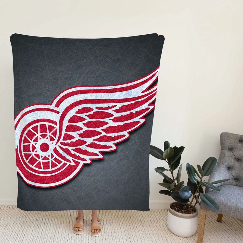 Detroit Red W NHL Ice Hockey Team Fleece Blanket