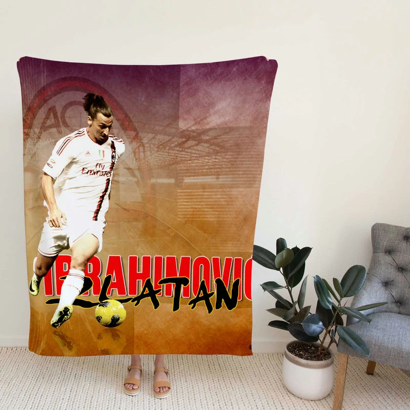 Graceful Footballer Zlatan Ibrahimovic Fleece Blanket