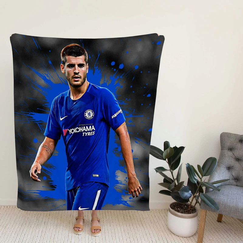 Alvaro Morata in Cea Football Club Fleece Blanket