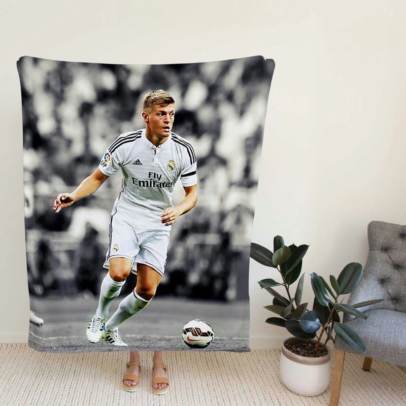 Determined Madrid Footballer Toni K Fleece Blanket