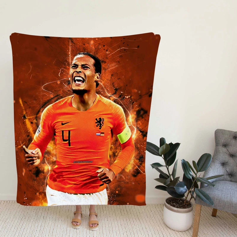 Virgil van Dijk Holland Football Captain Fleece Blanket