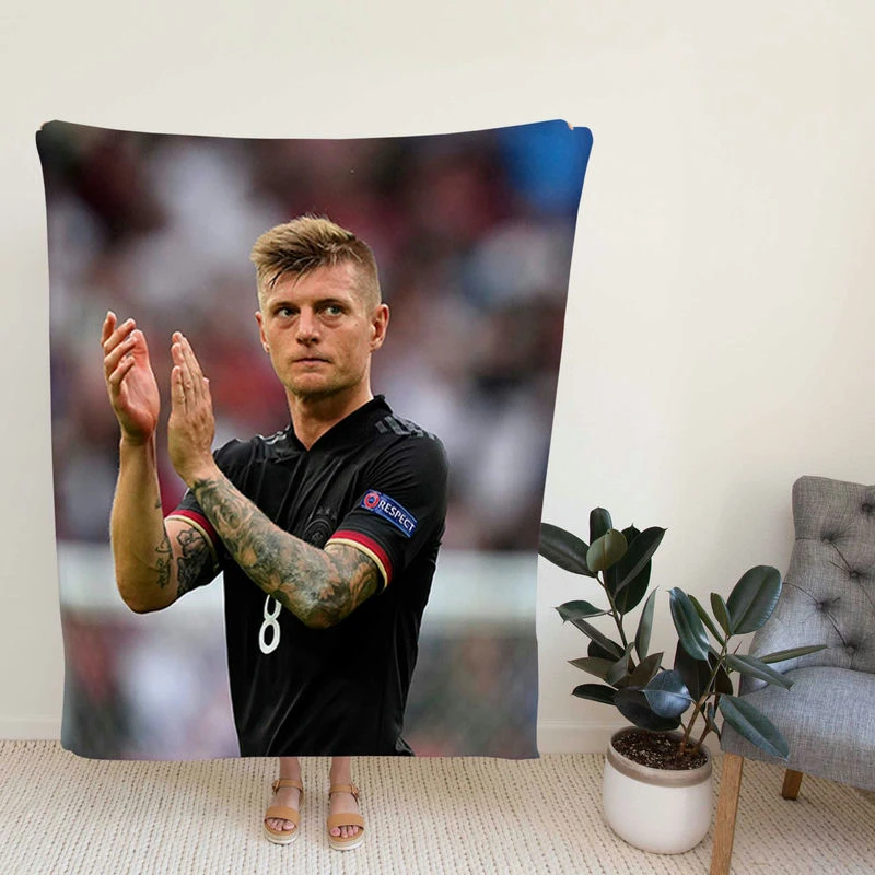 Sportive Football Player Toni K Fleece Blanket