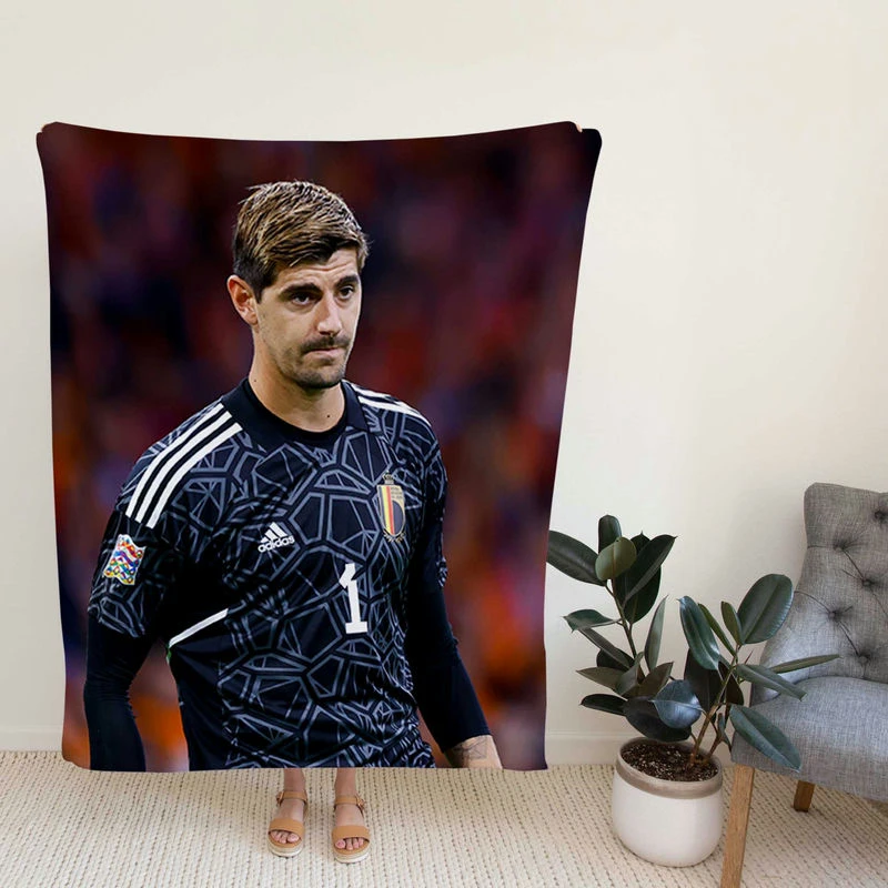 Powerful Belgium Football Thibaut Cour Fleece Blanket