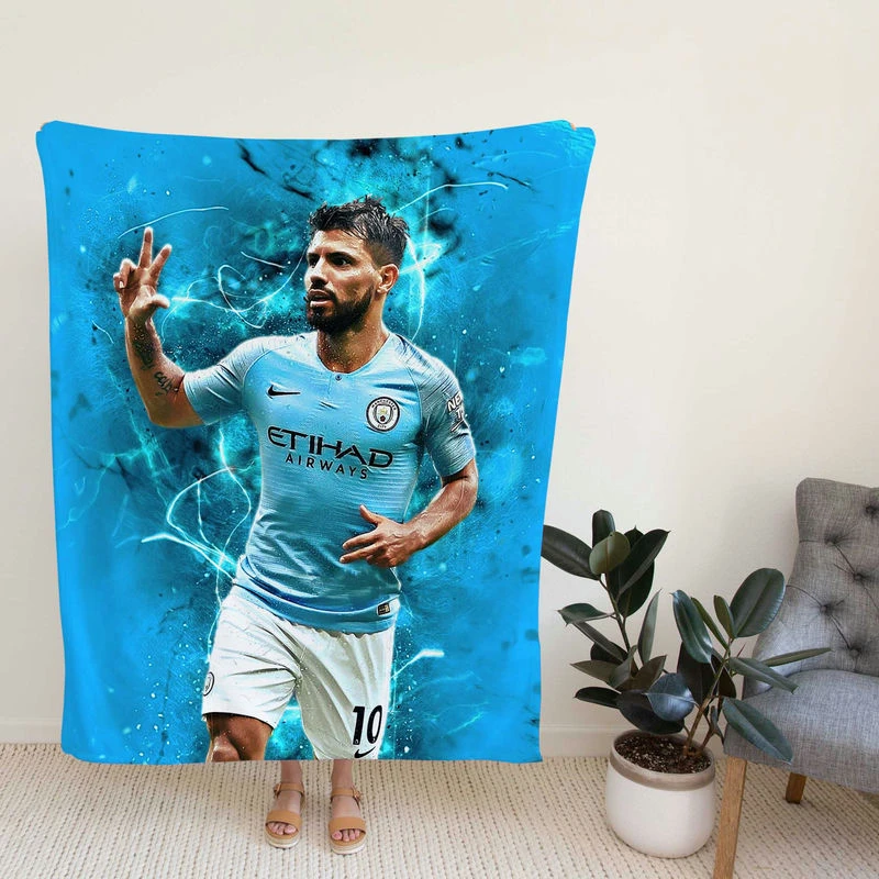 Sergio Aguero FA Communihi Football Player Fleece Blanket