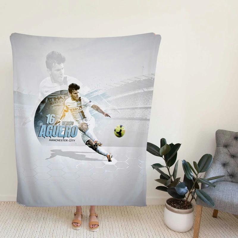 Celebrated Football Playergio Aguero Fleece Blanket