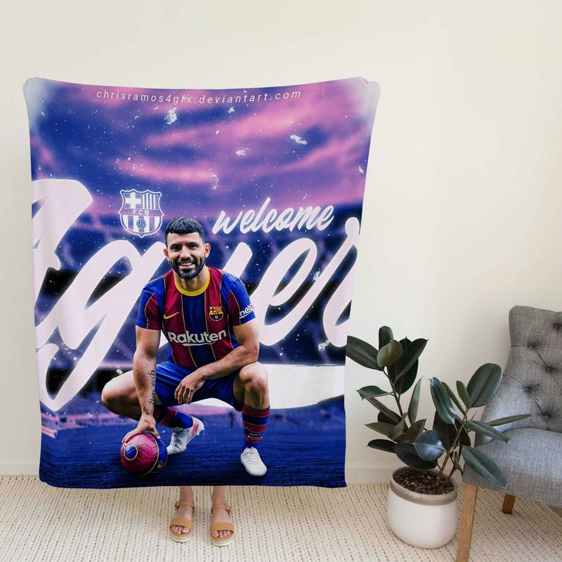 Sergio Aguero istent Baca Football Player Fleece Blanket