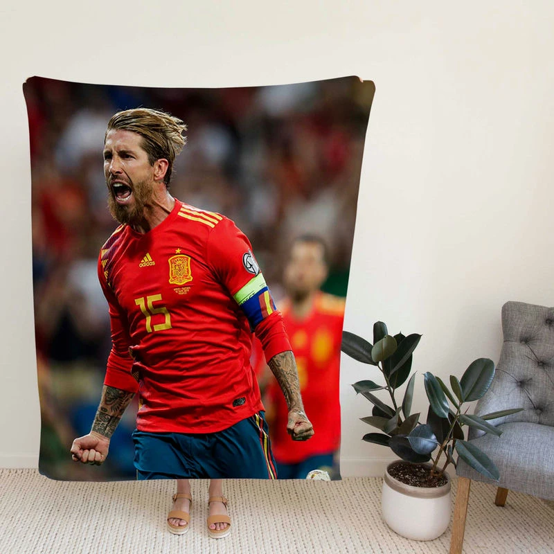 Sergio R Motivational Football Player Fleece Blanket