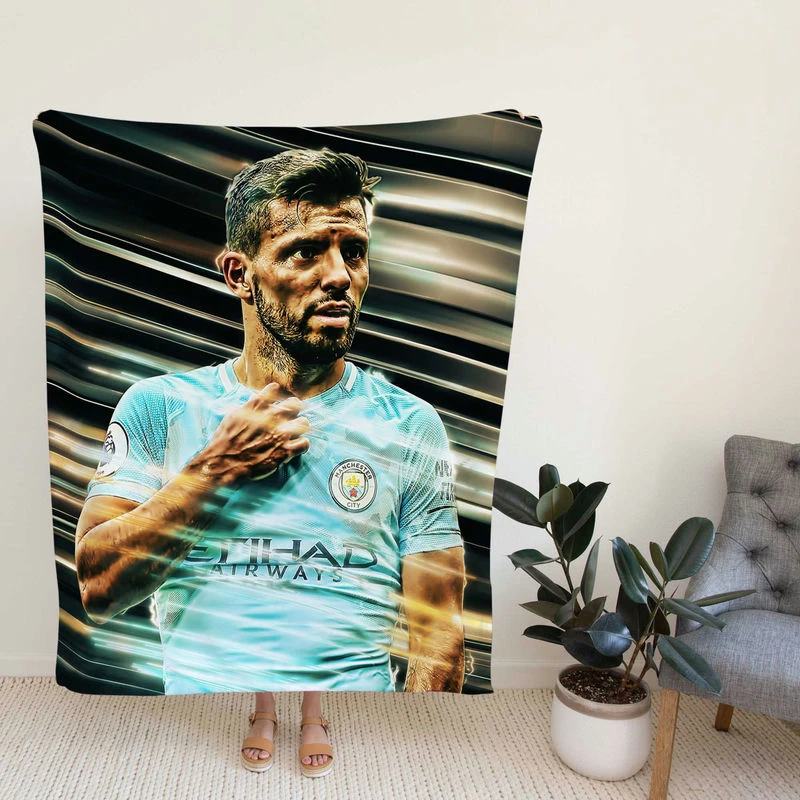 Strong Football Playergio Aguero Fleece Blanket