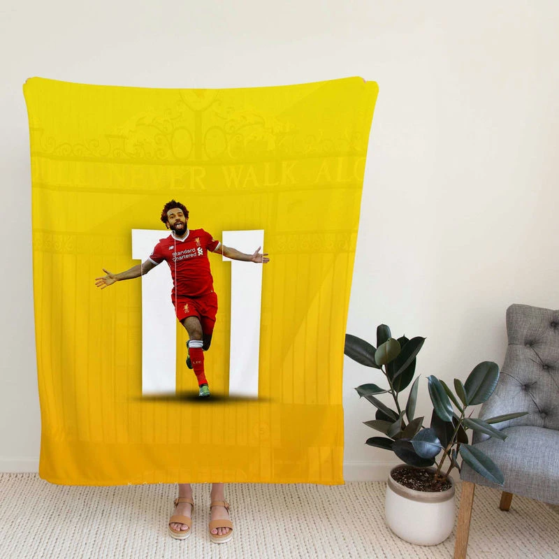 Enduring Liverpool Football Player Mohamalah Fleece Blanket