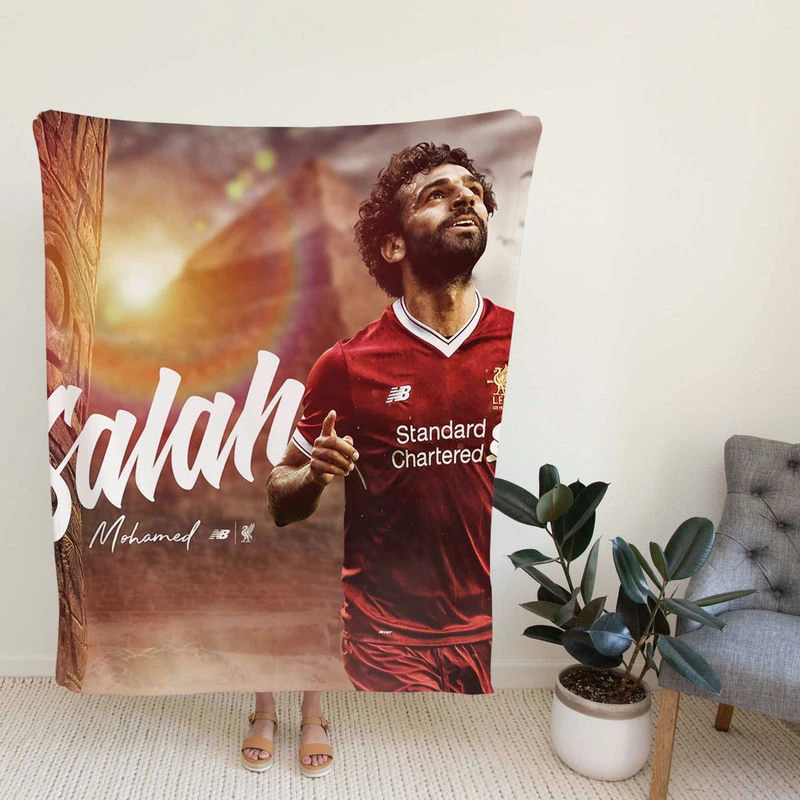 Mohamalah Encouraging Liverpool Footballer Fleece Blanket