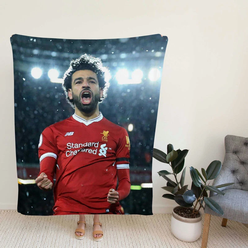 Mohamalportive Football Player Fleece Blanket