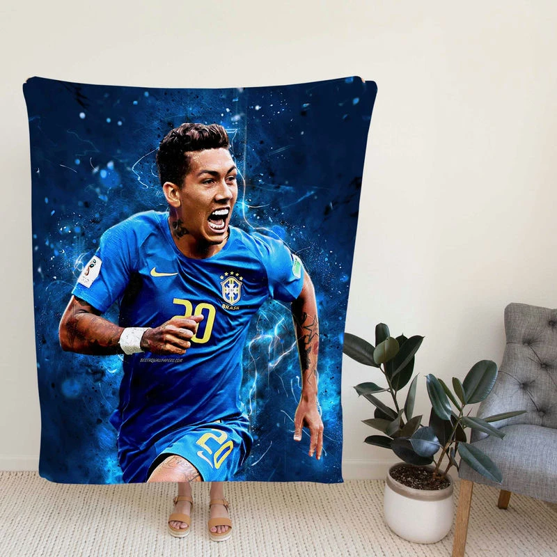 Spright Brazil Football Roberto Firmino Fleece Blanket