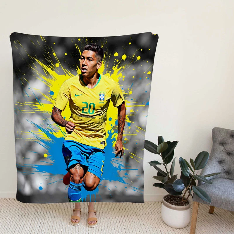 Roberto Firminotid Brazil Footballer Fleece Blanket