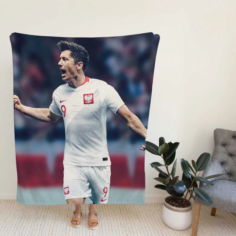Encouraging Football Player Robert Lewanki Fleece Blanket