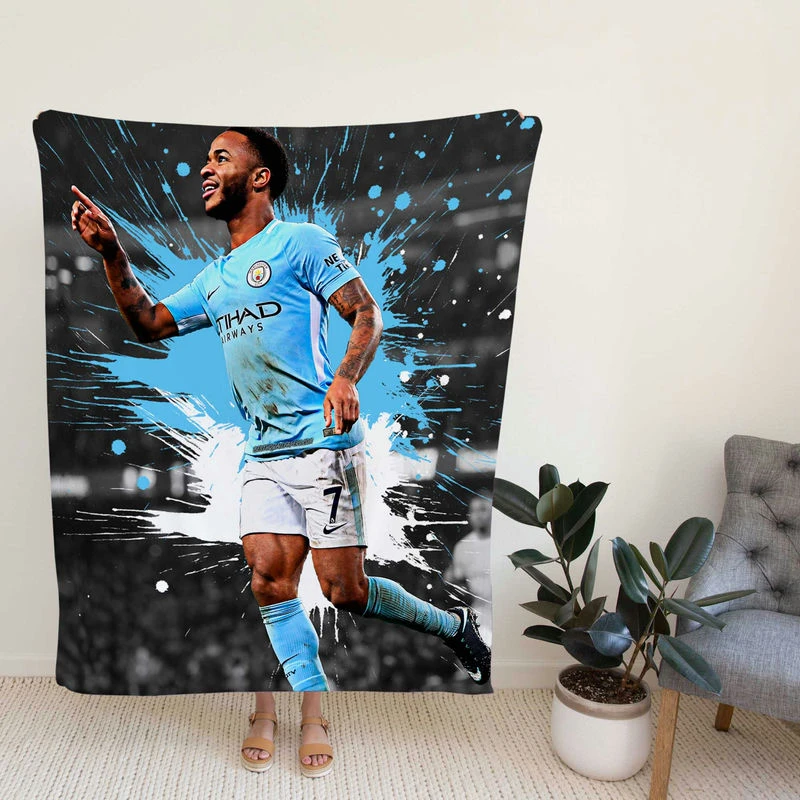 tanding Football Man City Raheterling Fleece Blanket