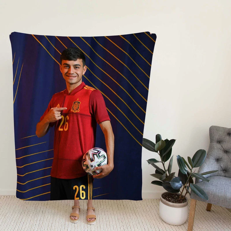 Actiph Football Player Pedri Fleece Blanket