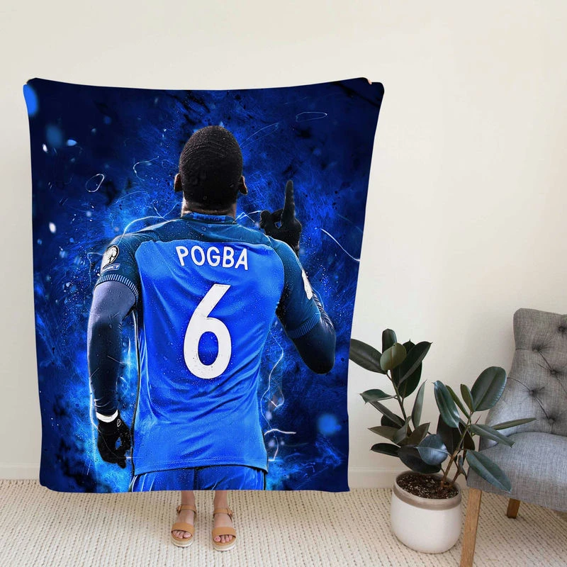 Determined Footballer Player Paul Pogba Fleece Blanket