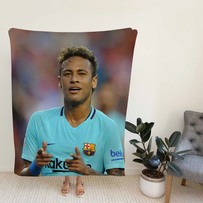 Prsional Footballer Player Neymar Fleece Blanket