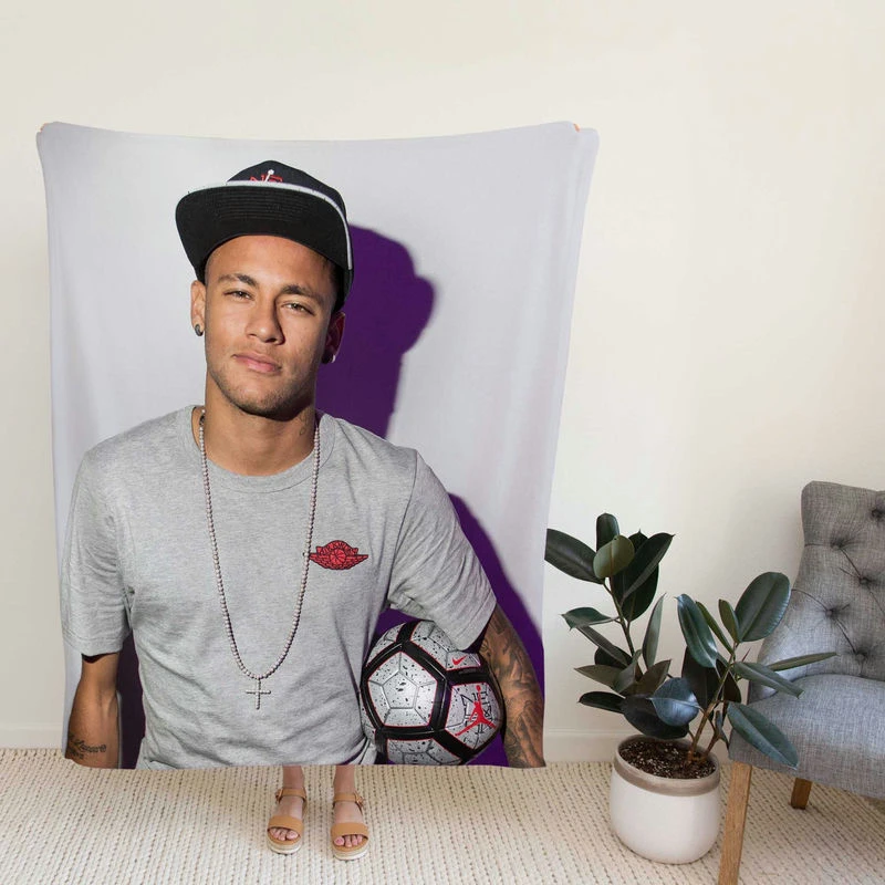 istent Football Player Neymar Jr Fleece Blanket