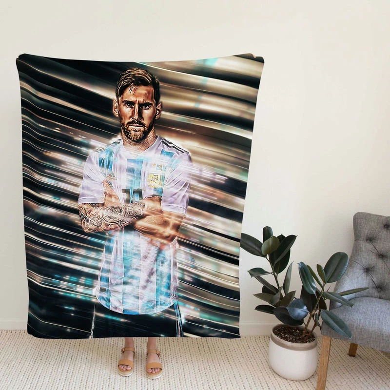 Active Football Player Lionelsi Fleece Blanket