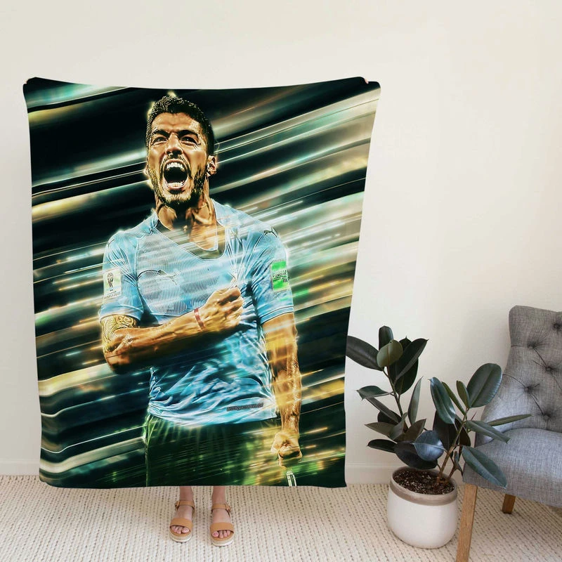 Urugua National Football Player Suarez Fleece Blanket
