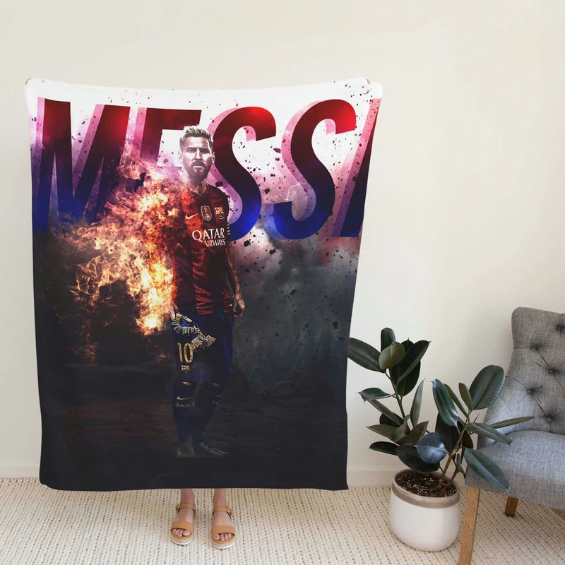 Barca Captain Lionelsi Football Player Fleece Blanket