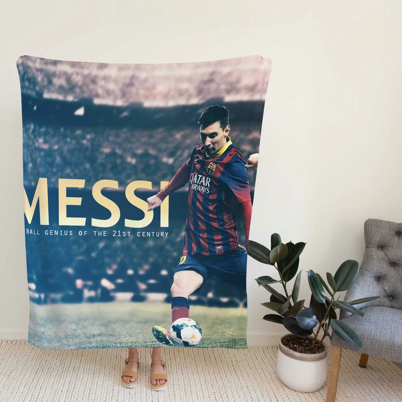 Lionelsi Mighty Footballer Player Fleece Blanket