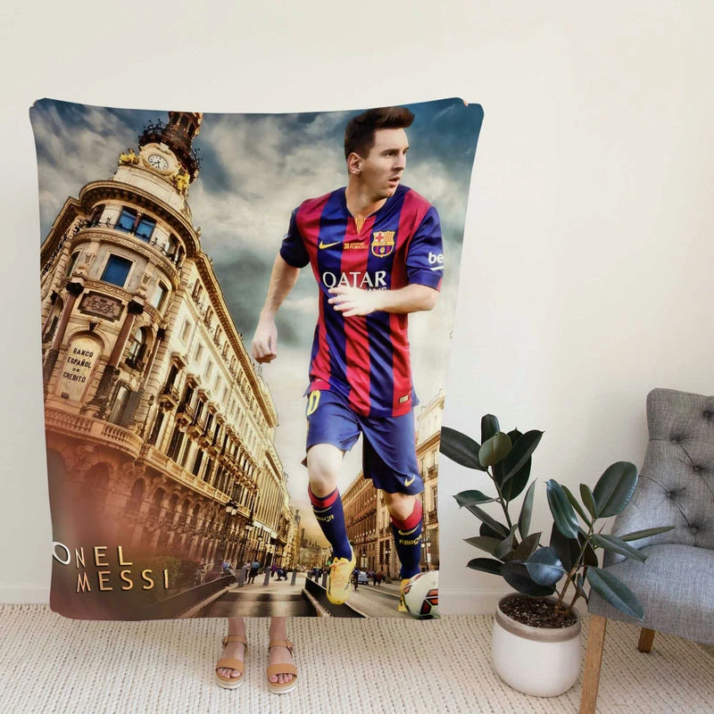 Lionelsi flexible Barca Football Player Fleece Blanket