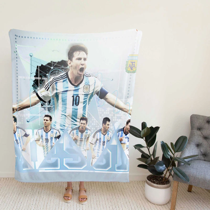 Lionelsi Argentina Football Player Fleece Blanket