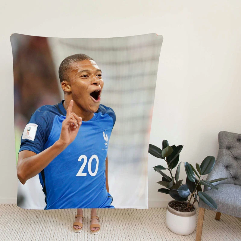 Kylian Mbappe Awarded France Football Player Fleece Blanket