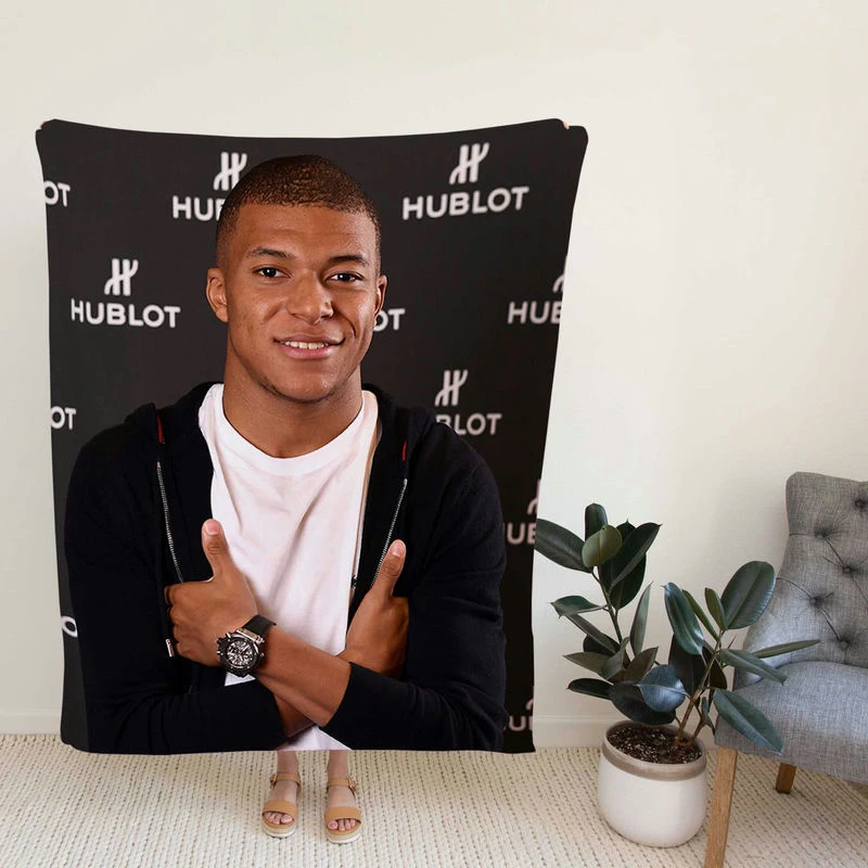 Strong Football Player Kylian Mbappe Lottin Fleece Blanket