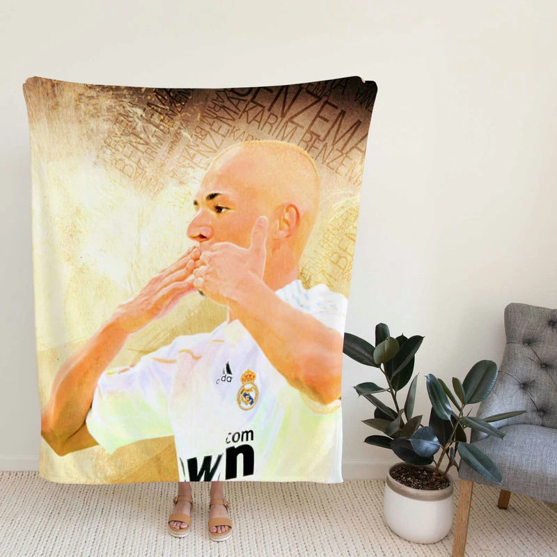 Karim Benzema Fed Football Player Fleece Blanket