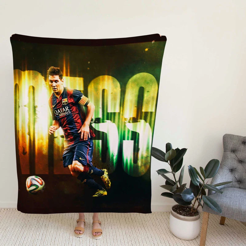 Football Player Barcelona Lionelsi Fleece Blanket