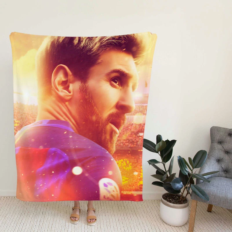 Barcelona Football Player Lionelsi Fleece Blanket