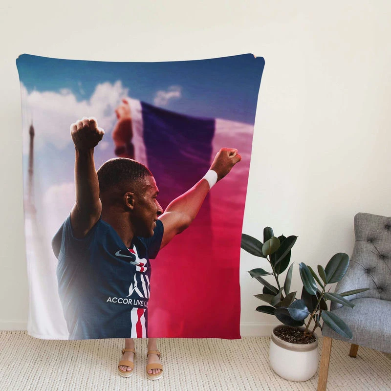 Kylian Mbappe French Prsional Football Player Fleece Blanket