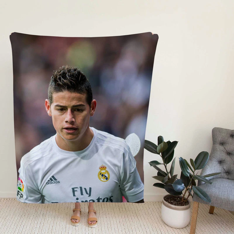 J Rodriguez Colombian Football Player on National Team Fleece Blanket
