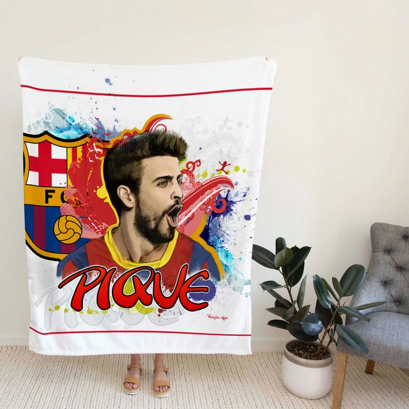 Gerard Pique Fa Barcelona Football Player Fleece Blanket